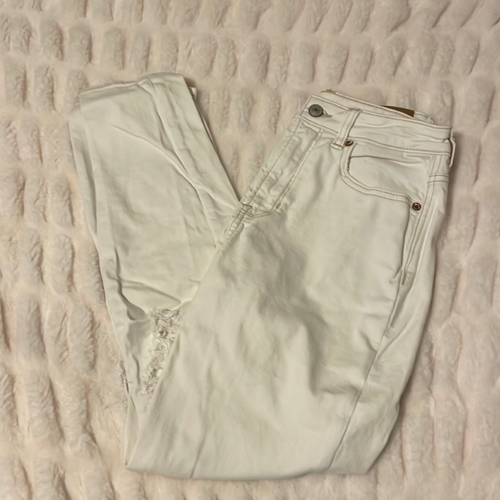 white ripped mom jeans